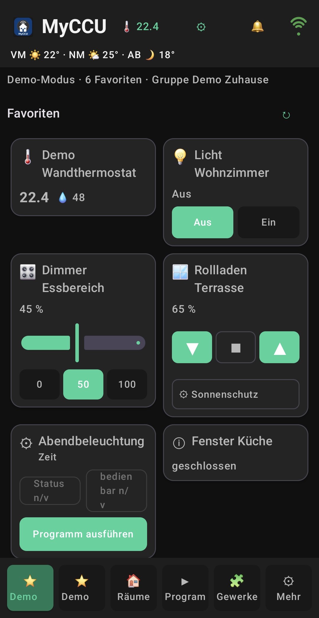 MyCCU Screenshot: Favoriten