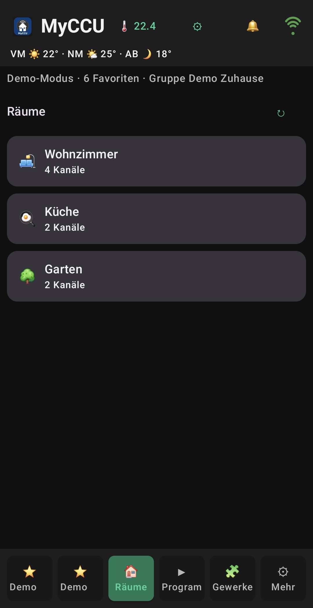 MyCCU Screenshot: Räume